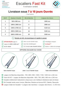 Fiche Technique Escalier acier inclinable Fast Kit